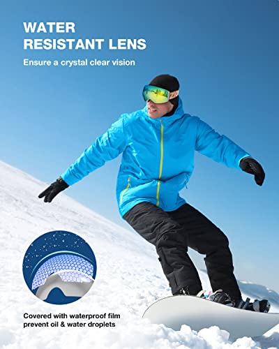 Zionor X4 Ski Goggles Magnetic Lens - Snowboard Goggles For Men Women Adult - Snow Goggles Anti-Fog Uv Protection (Vlt 8.84% White Frame Grey Revo Orange Lens) #TOP6