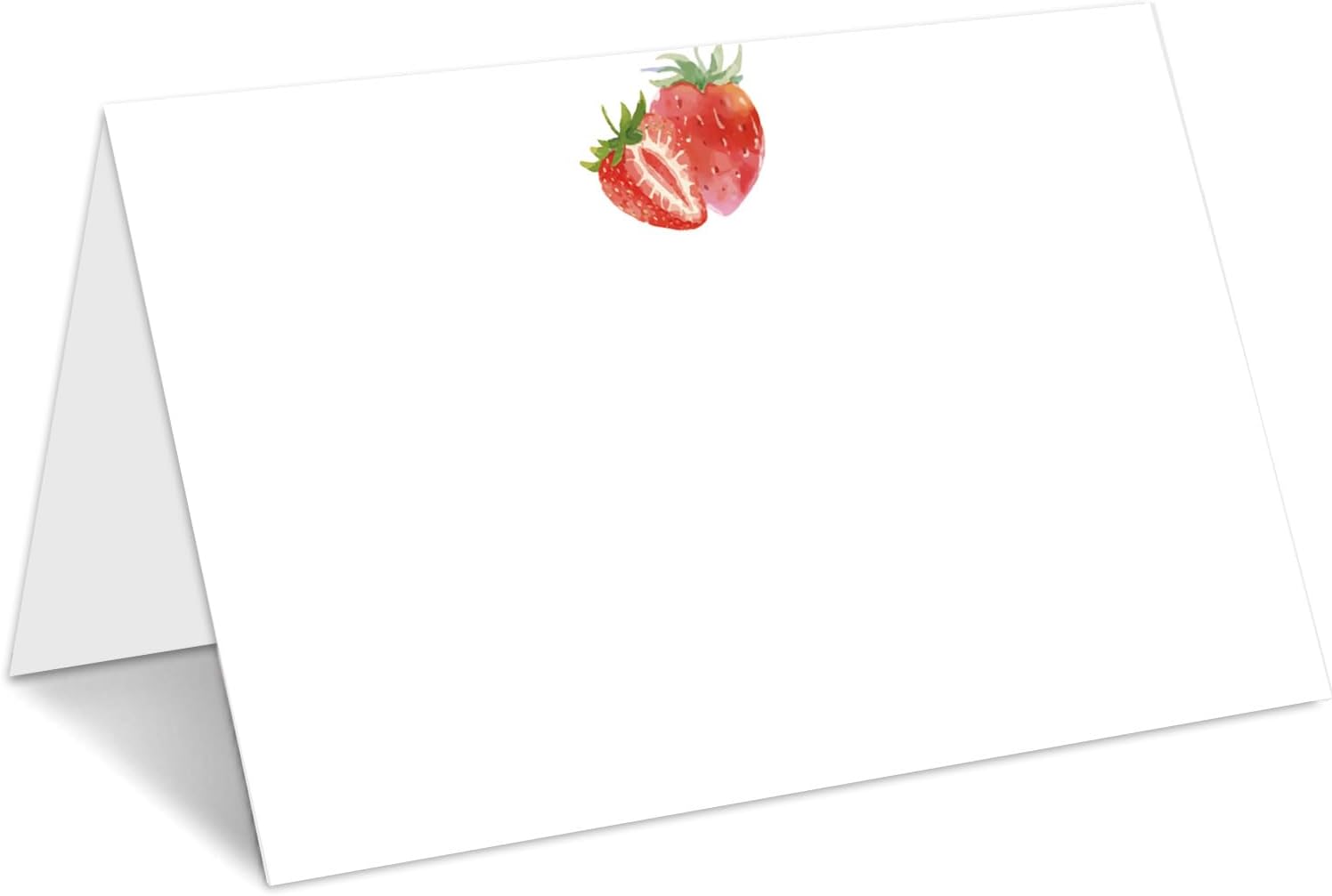 Strawberry Place Cards, Name Cards for Table Setting, Tented Food Setting Cards for Baby Showers, Birthday, Banquets, Reserved Table Signs, 25 Pack Birthday Party Decorations -05