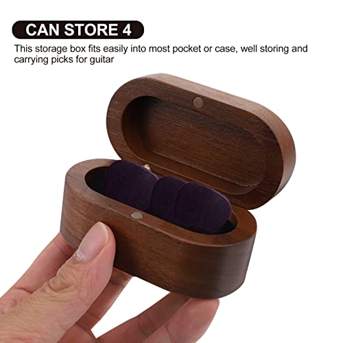 Exceart Guitar Display Case Guitar Pick Box Storage Wooden Guitar Picks Case Guitar Picks Holder Organizer Small Item Organizer For Bass Mandolin Banjo Ukulele Coffee Guitar Pick Case #TOP2