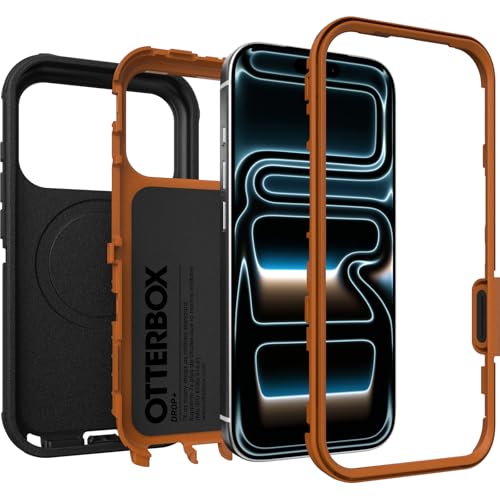 Image of OtterBox iPhone 17 Pro (Only) - Defender Series Case - Black Chateau (Black & Orange) - Snaps on MagSafe - Tough - Rugged & Durable
