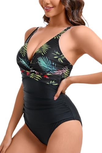 Maillot de bain une pièce col V pour femme grand taille par Viloree - 2