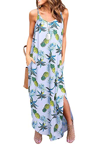 Vestidos Mujer Casual Playa Largos Boho Floral Maxi Vestido Bohemio Tirantes Playa Verano Piña XXL