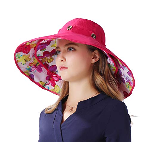 Packable Extra Large Brim Floppy Sun Hat Reversible Upf 50+ Beach Sun Bucket Hat #TOP2
