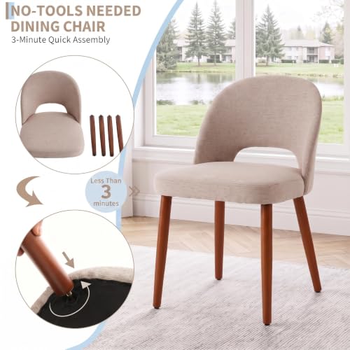 Garvee Wooden Dining Chairs Set of 2with Rubberwood Legs and Open Back by Garvee - Used condition - Image 5