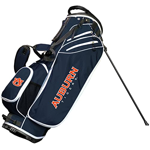 Team Golf NCAA Auburn Birdie Stand Golf Bag, Lightweight, 14-Way Club Divider, Spring Action Stand, Insulated Cooler Pocket, Velcro Glove and Umbrella Holder & Padded Handles