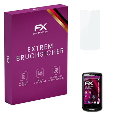 atFoliX Plastic Glass Protective Film compatible with Blackview BV8000 Pro Glass Protector, 9H Hybrid-Glass FX Screen Protector