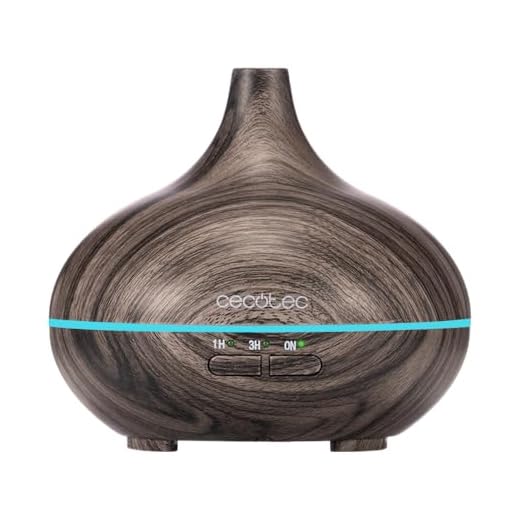 Cecotec Humidificador Ultrasónico con Difusor de Aromas Pure Aroma 150 Yin Grey. Depósito de hasta 150ml, 7 Colores LED Ajustables, Temporizador 3h, Ultrasilencioso, Función de Aromaterapia
