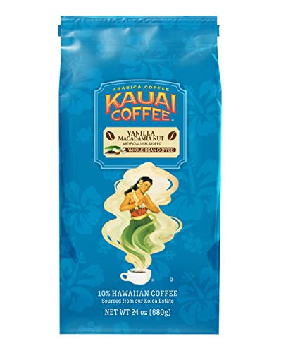 Kauai Whole Bean Coffee, Vanilla Macadamia Nut - Arabica Coffee From Hawaii’s Largest Grower, Smooth, Delicious Flavor And Amazing Aroma - 24 Ounce #TOP13