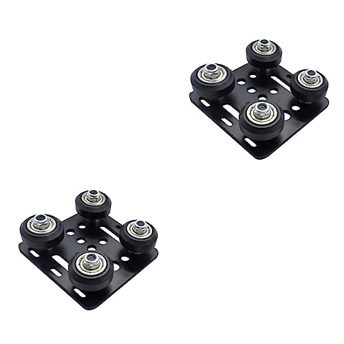 STOBOK 2sets Aluminum Profiles Wheels Special Slide Plate Pulley Printer Parts V-gantry Plate Set Wheel Easy Install