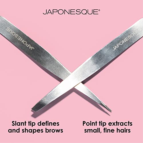 JAPONESQUE Slant and Point Tweezers Set, for Defining and Shaping Brows