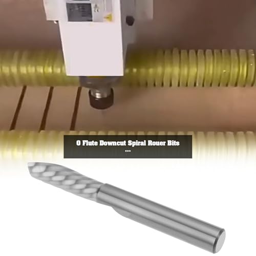 EMSea O-Flöte-Downcut-Spiralfräser-Bits 1/4 Zoll 22 Mm Schnittlänge für Aluminium Kunststoff Acryl Holz MDF PVC