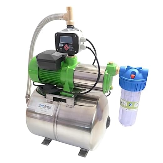 CHM GmbH Hauswasserwerk 50 L Edelstahl 1,5 Kw 8,5 Bar 8400 L/h Gartenpumpe, Wasserpumpe