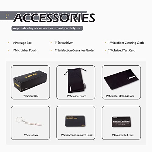 LINVO Polarized Sunglasses for Men Driving Sun glasses Shades 80's Retro Style Design Square - Image 8