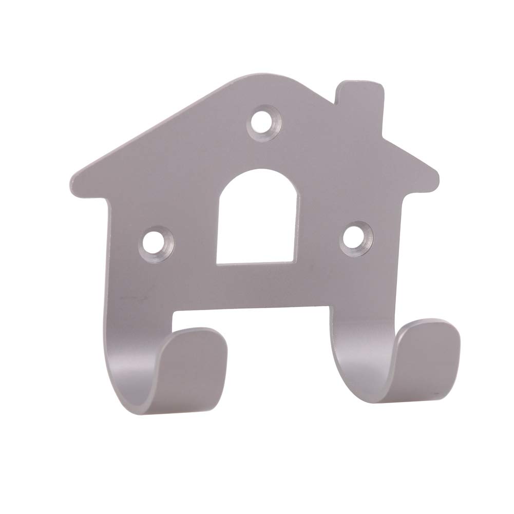 2 Piece Wall Mount Garage Storage Hooks, House Shape Tool U-Hooks Holders for Power Tools, Bikes, Ropes, Hoses, Bulk Items Storage (Space Gray)