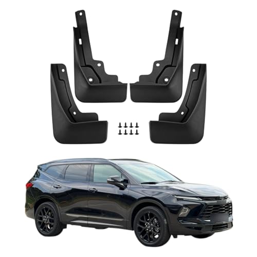 Image of No Drill Mud Flaps Compatible with 2019-2025 Chevrolet Blazer (Gas /Fuel) 5-Seat SUV,OEM Style Textured Black Custom Fit All Weather Exterior Accessories(4PCS)