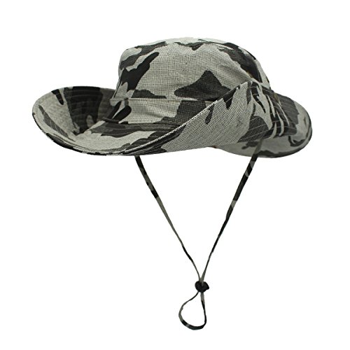SIYWINA Sonnenhut Herren – UV-Schutz, Safarihut, Breite Krempe (10 Cm), Verstellbar (56-60 Cm), Faltbar, Für Angeln, Wandern & Outdoor