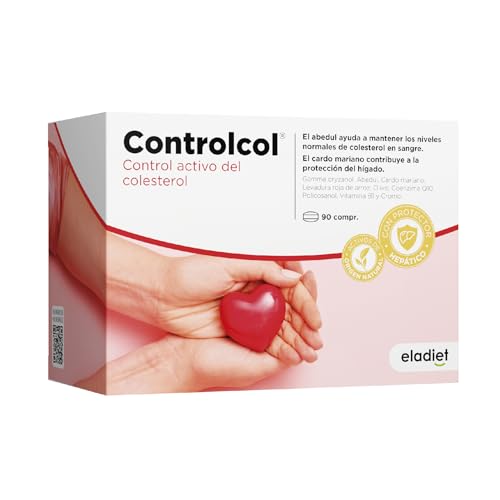 CONTROCOL a base de Levadura de Arroz Rojo - Reducir el Colesterol, Control de Trigliceridos y Protector del Hígado - Con Q10, Silimarina, Cardo Mariano, Policosanol, Cromo | 90 comprimidos ELADIET
