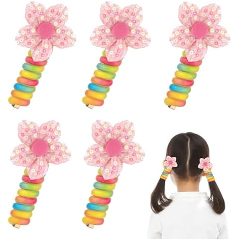 5pcs Colourful Spiral Hair Bands for Kids Cover
