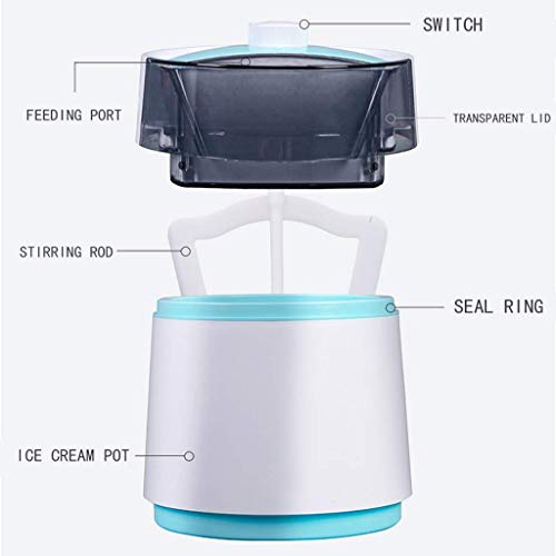 LLSS Automatische Eismaschine, Doppelschichtkühlung, tragbare Eismaschine, weicher gefrorener Joghurt, Fruchtsorbet-Sorbet-Maschine, gerätesicher, Tinnitus mit Milchblau – Bild 5