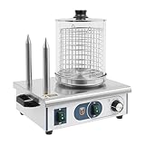 550W Hot Dog Maker, Bockwurstwärmer Würstchenwärmer aus Edelstahl, Temperaturbereich 50-300℃, inkl. 1 Wurstisolierungsbehälter und 2 Brotheizstangen