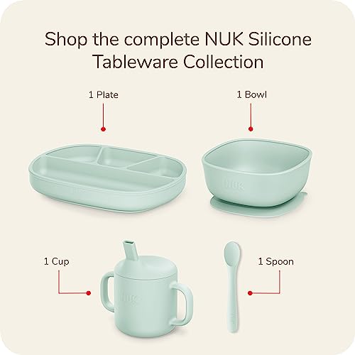 Image of NUK Silicone Baby Spoons, Durable Silicone Material, Easy to Hold & Feed, Dishwasher-Safe, BPA-Free, Pack of 3