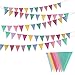 Produktbild Jizxol Mehrfarbige Wimpelkette, Wimpelkette, für den Außenbereich, 60 Bunte Wimpel aus künstlichem Leinen, Dekoration für Hochzeit, Party, Geburtstag, Gartenparty