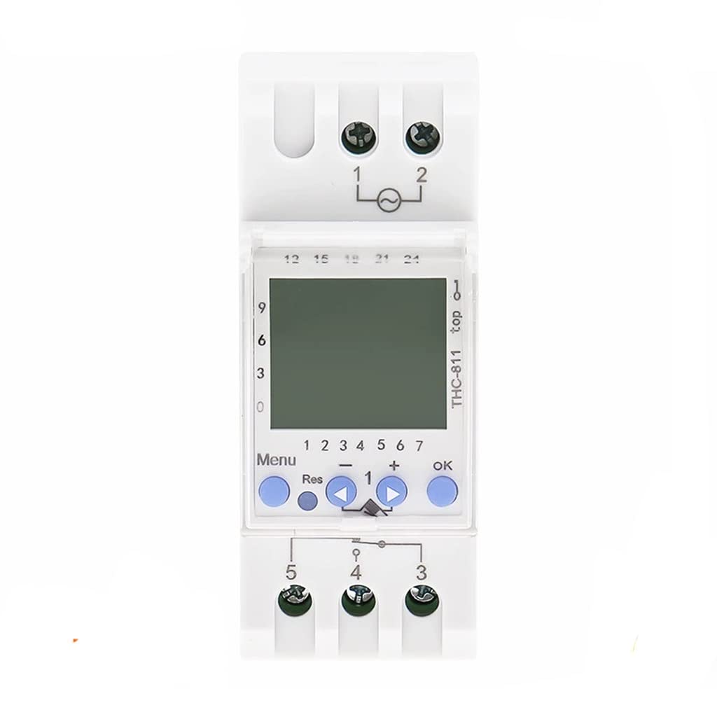 THC-811 Din Rail Weekly Timers 24Hours Digital Timer Switch with Lithium Battery 16A 220V 6 Language