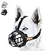 wintchuk Soft Silicone Basket Dog Muzzle Mouth Cover with Nylon and Reflective Neck Straps for Small, Medium and Large Dogs, Anti Barking, Biting, Chewing and Licking, Adjustable-2