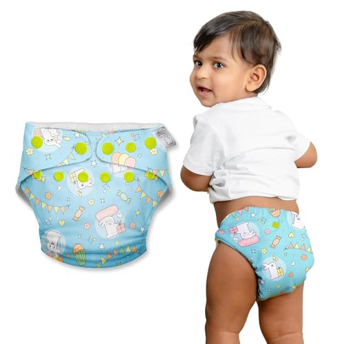 Image of SuperBottoms Freesize UNO Cloth Diapers for Babies 3M - 3Y l With DryFeel Magic Pad l Washable & Reusable Diaper l Absorbs 4-5 pees