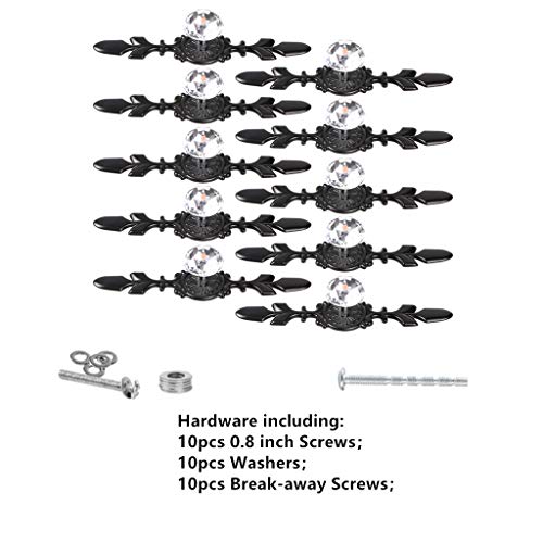 Fvstar 10pcs 6.7\" Crystal Cabinet Knobs with Black Backplate Decorative Diamond Drawer Dresser Pulls Clear Glass Vanity Wardrobe Handles Furniture Door Hardware for Kitchen Bedroom Bathroom - Thumbnail 7