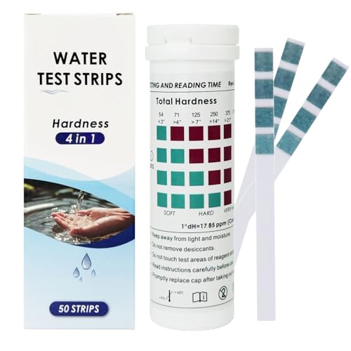 Spetsbst 50 Wasserhärte Teststreifen Testkit für Zuhause Wassertester Trinkwasser mit Farbskala Wasserhärte messen für Trinkwasser Kaffeemaschine Pool Aquarium
