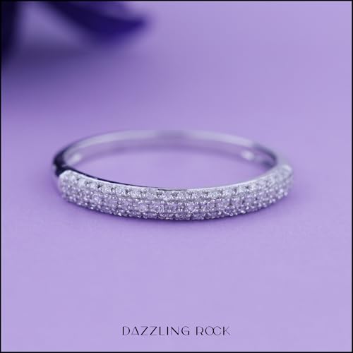 Dazzlingrock Collection 0.25 Cttw Round White Diamond 3 Row Studded Wedding Band for Her in 10K Solid Gold3