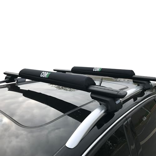 Image of COR Surf Aero Car Roof Rack Pads for Surfboard, Kayak, SUP, Snowboard, Surfboard, Paddleboard and Canoe for Large and Flat Style Aero Bars