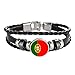 Drapeau du Portugal tressé Bracelet chaîne en Cuir Cristal Bracelet Souvenir, Bracelet Fait Main pour Homme et Cadeau de la journée spéciale Femme