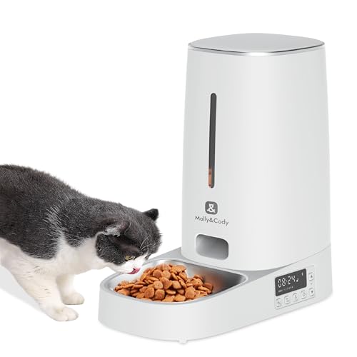 Timed Automatic Cat Feeder: 4L Programmable Cat Food Dispenser with