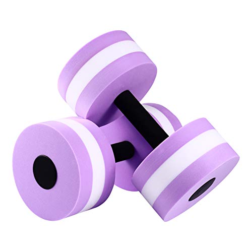 SEWACC 2pcs Aquatic Exercise Dumbells Water Aerobics Fitness Barbells EVA Foam Water Hand Bars for Water Aerobics Pool Exercises Weight Loss