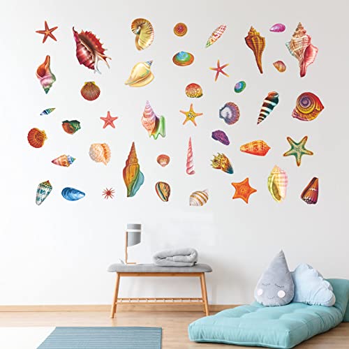 Vinilos decorativos de pared estrellas de mar y conchas miniatura 2