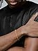 U7 Unisex Rope Bracelet 18K Gold Plated Stainless Steel 3mm Twisted Braided Rope Chain Bracelets for Men Women 8.3