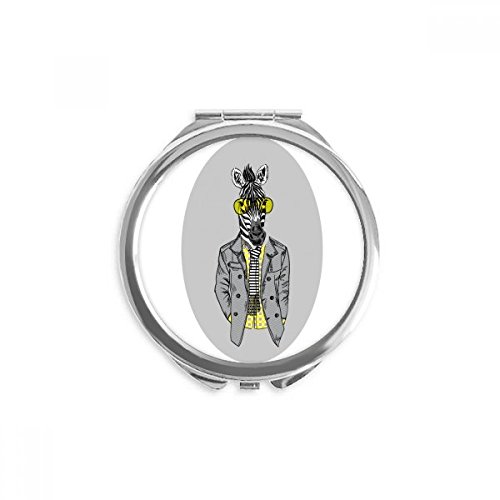 Yellow Glasses Pinto Grey Popular Animal Hand Compact Mirror Round Portable Pocket Glass image 2