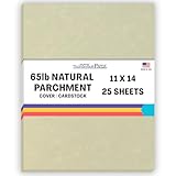 25 Natural Parchment 65lb Cover Paper Sheets 11 X 14 Inches Cardstock Weight Colored Sheets 11