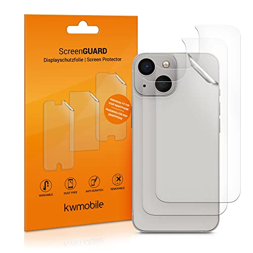 kwmobile 3X Film de Protection Verso Compatible avec Apple iPhone 13/14 - Film de Protection pour arrière de téléphone
