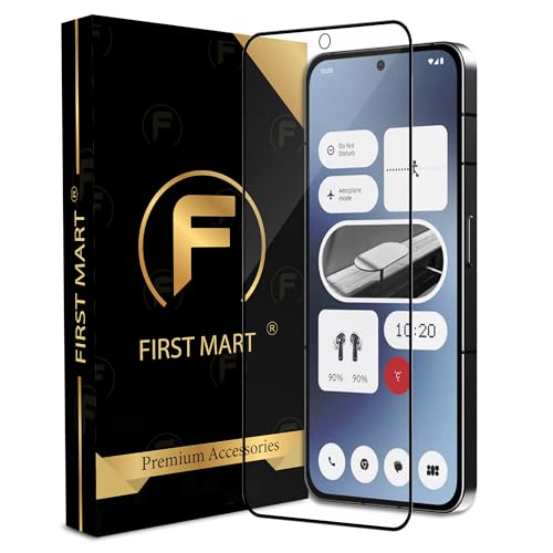 Image of FIRST MART Gorilla Tempered Glass Screen Protector Compatible For Nothing Phone 2A and Nothing Phone 2A Plus 5G (6.77 Inch) With Easy Installation Kit| Edge To Edge Coverage |Black
