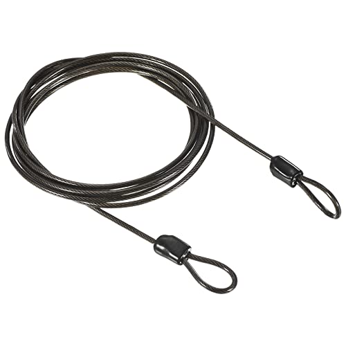 PATIKIL Security Steel Cable 2.5mm x 2m/6.56ft Coated Luggage Lock Wire Rope with Double Loop Black