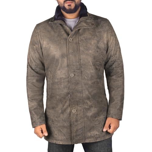 Laverapelle Men's Sheriff Walt (Robert Taylor) Lambskin Leather Coat (Lamb-Jungle, Custom, Polyester Lining) - 1502774