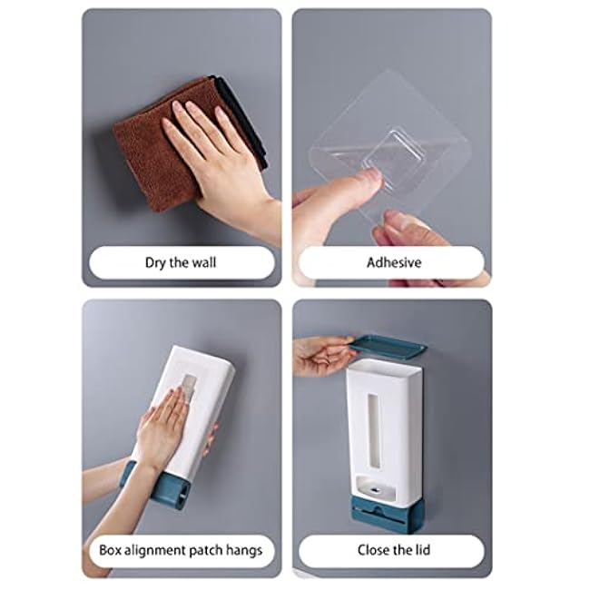 Garbage Bag Container, Trash Bag Dispenser Wall Mounted Grocery Garbage Holder Plastic Storage Box, Plastic Organizer