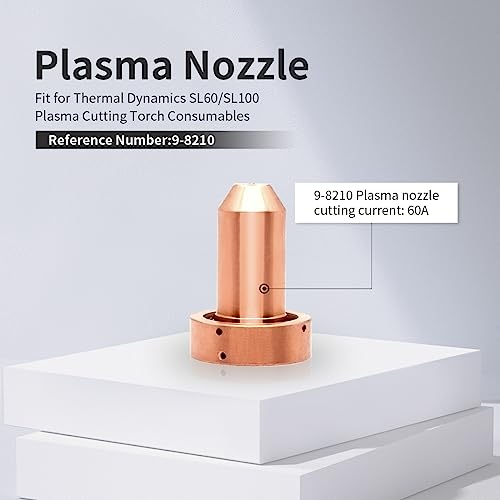 Image of 10pcs 9-8210 Tip 60A Nozzle for Thermal Dynamics SL60 SL100 Plasma Torch | Compatible with Thermal Dynamics Cutmaster 38 /52 /82 /102 /152 Plasma Cutter 60A Consumables