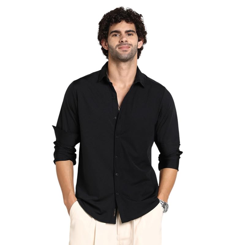 Image of CAHOOT Men's Shirt for Casual Wear | Mid-Rise | Regular Fit | Button Closure | Shirt Crafted with Comfort Fit for Everyday Wear