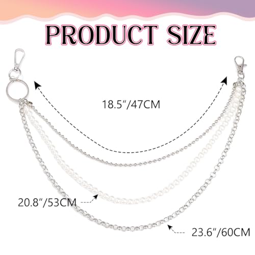 Pearl Pants Chain Silver Layered Jean Chain Hip Hop Wallet Accessories for Women and Men2
