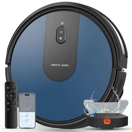eitton Robot Vacuum Cleaner with Mop, 4-in-1 Robotic Vacuums, 5000Pa Ultra Strong Suction, Auto Carpet Boost,Self-Charging, Alexa/App/WiFi for Pet Hair Hard Floor