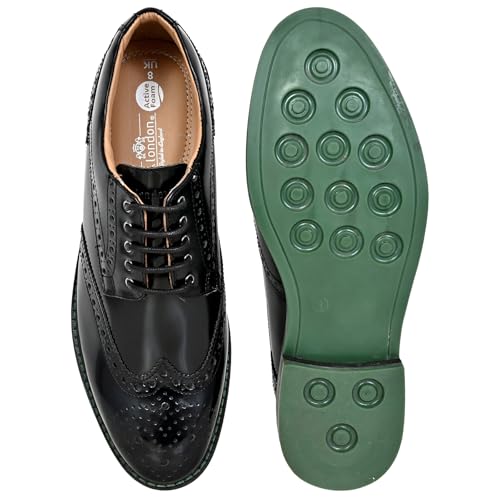 Image of Hx London Brush-Off Leather Men Brogues Formal Derby Shoes